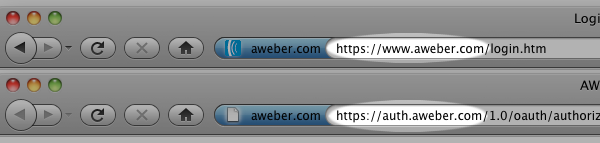AWeber URL in Firefox