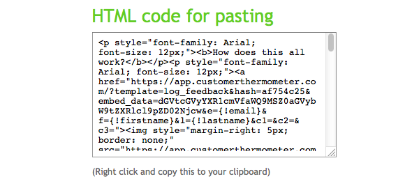 Cpy the HTML code