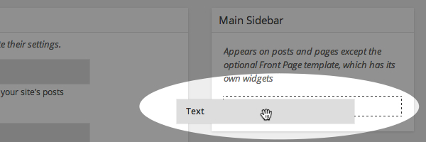 Drag the text widget to main sidebar