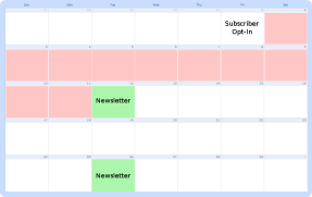 calendar displaying scheduled Broadcast messages