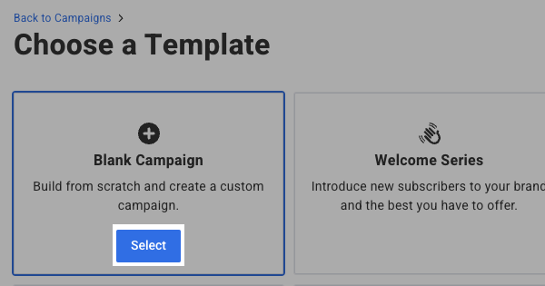 Select Blank Campaign template