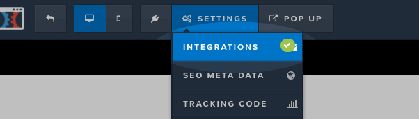 Select Integrations from Settings