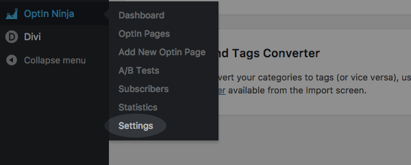 Access OptIn Ninja tab