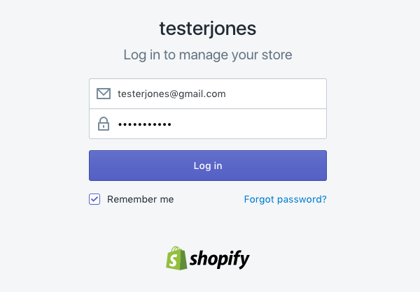 log into shopify account