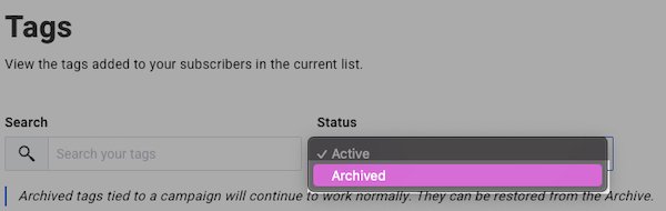 Archived status