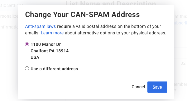 Select an address