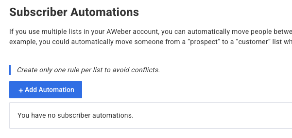 Click Add Automation