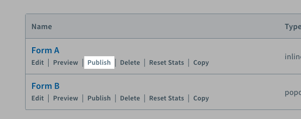Publish link