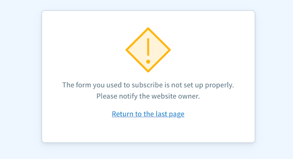 Form not set up properly