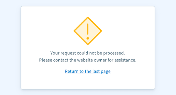 Request could not be processed