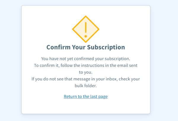 Confirm Your Subscription