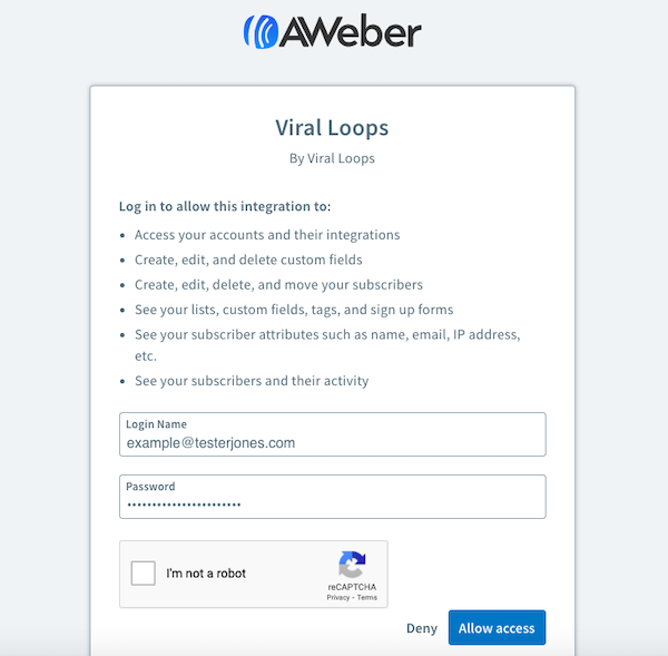 Authorize the integration