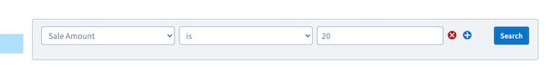 Sale Amount search option