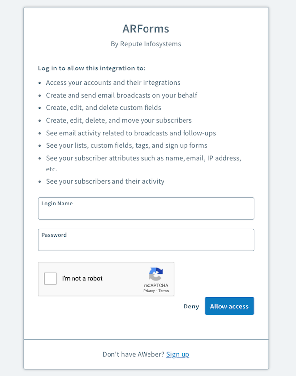 Authorize the integration