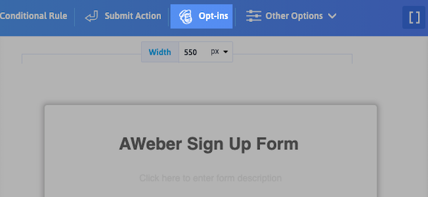 Click on Opt-ins at top of page