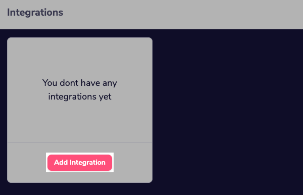 Click Add Integration