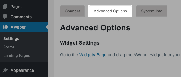 Advanced Options tab