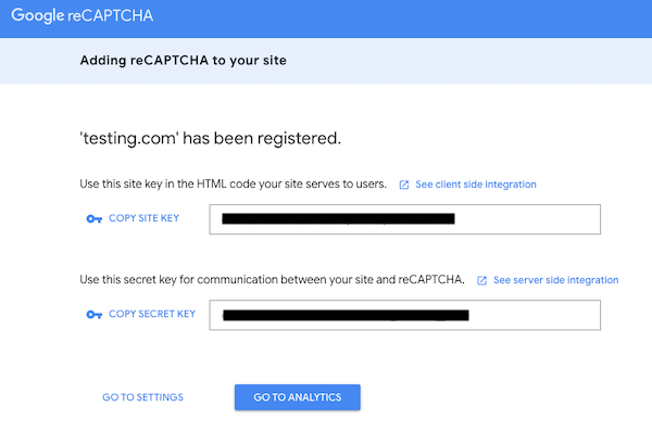 Copy site and secret key