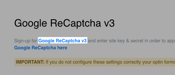 Sign up for Google Recaptcha v3