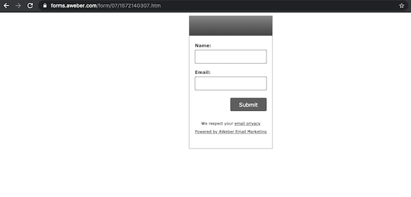 Hosted sign up form
