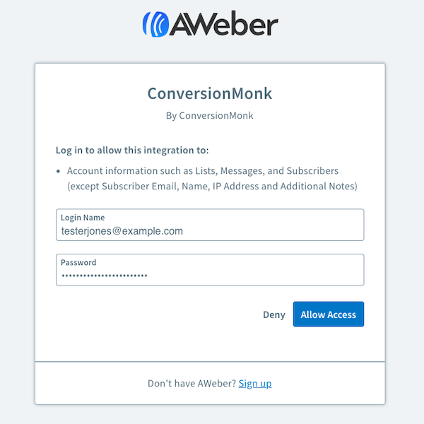 Authorize the integration