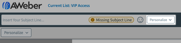 Personalize button