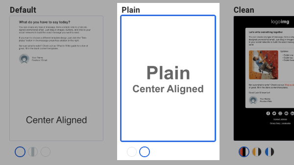 Select Plain Center Aligned template