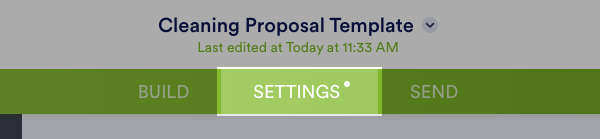 Click the Settings tab