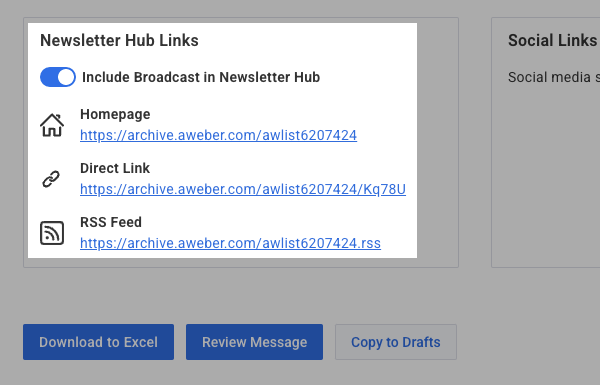 View the Newsletter Hub Links section