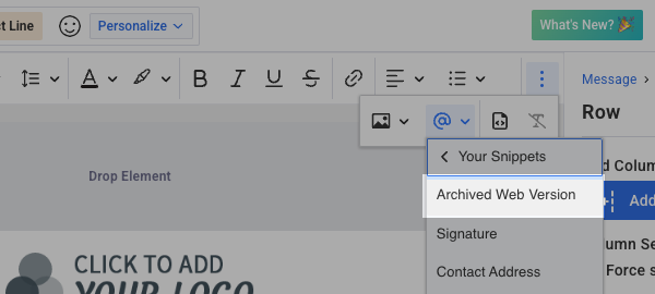 Archived Web Version selected