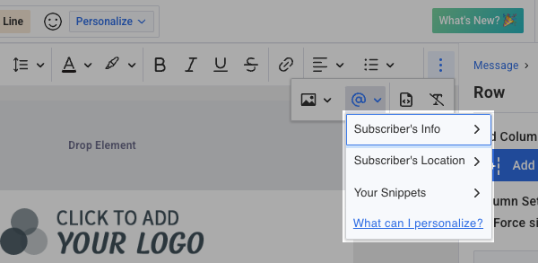 Personalize Snippet Menu