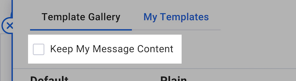Keep My Message Content checkbox