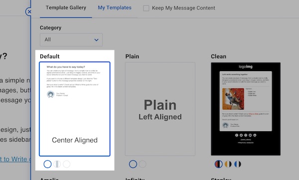 Choose a template and click apply