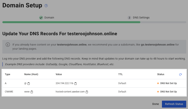 Records to add highlighted
