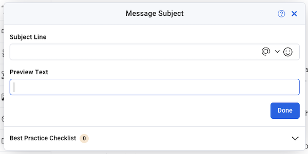 Fill in the Preview Text, then click Done