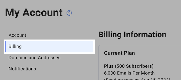 Click Billing tab