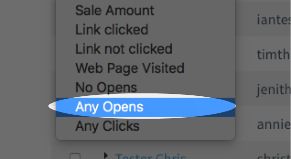 select any opens from dropdown
