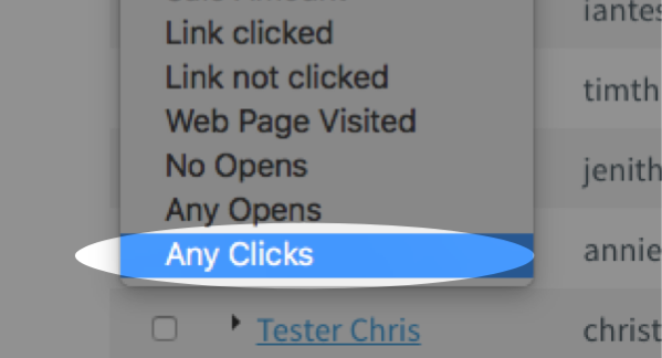 select any clicks