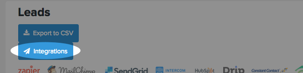 Click Integrations button