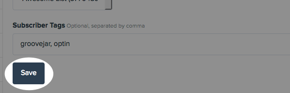 Add tags if you would like to pass tags