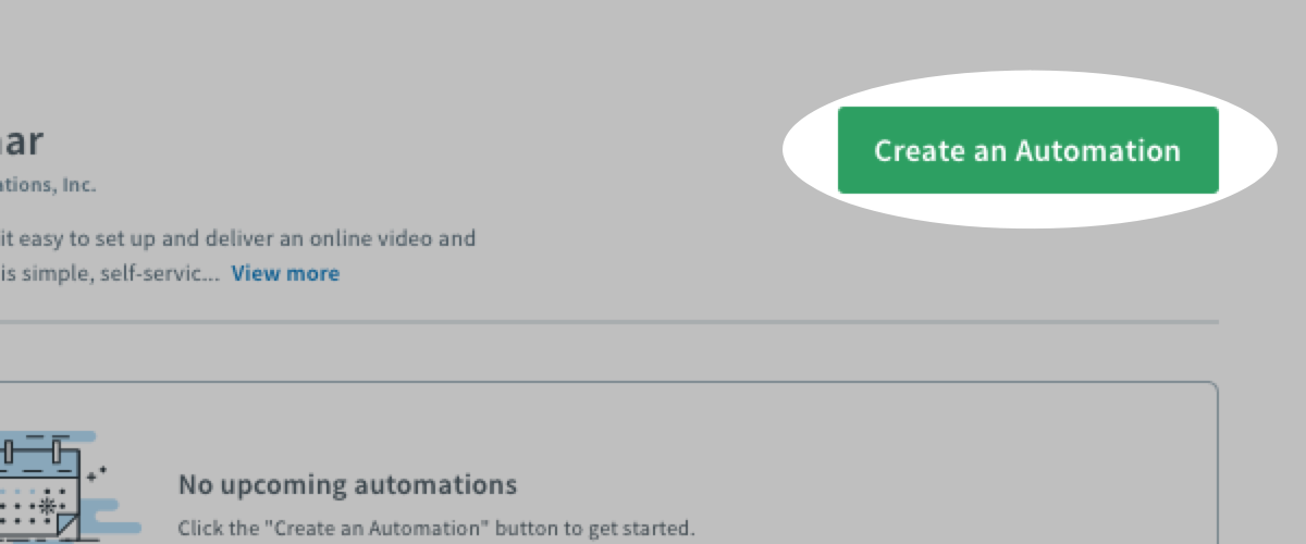 Click create an automation button