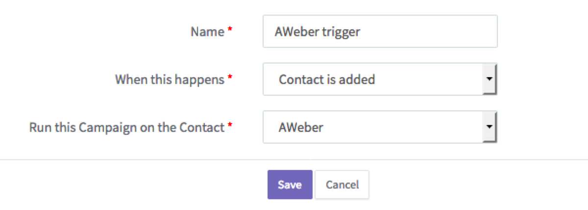 Name your trigger and choose how often it syncs