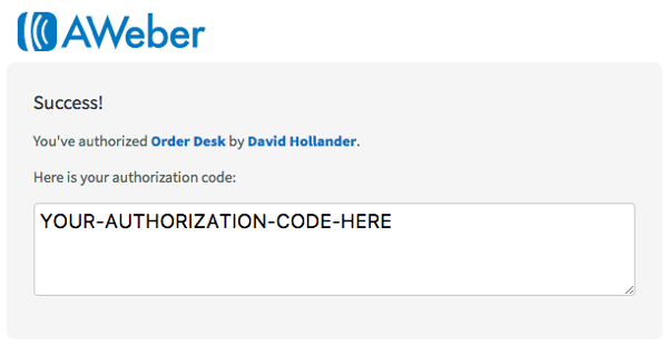 Authorization code