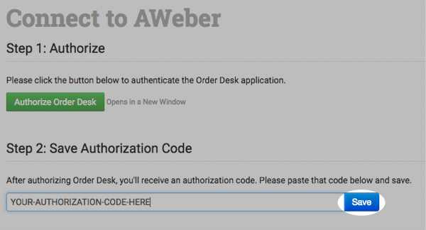 Save authorization code