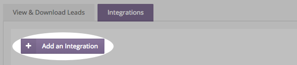 Add an Integration button