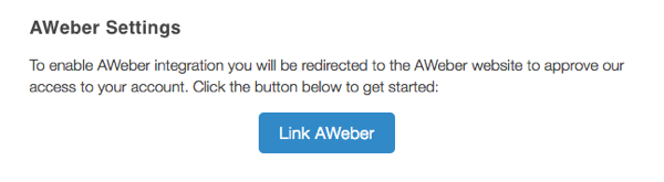 Click the Link AWeber button
