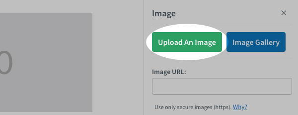 Click Upload An Image from the options under Message Properties