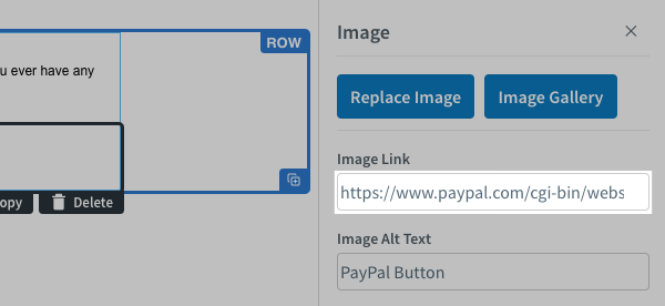 Add the link you copied in step 6 to the Image Link field