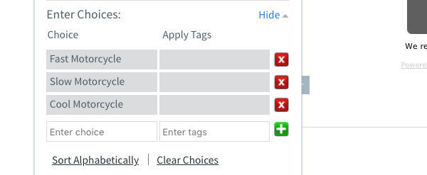 enter Choices