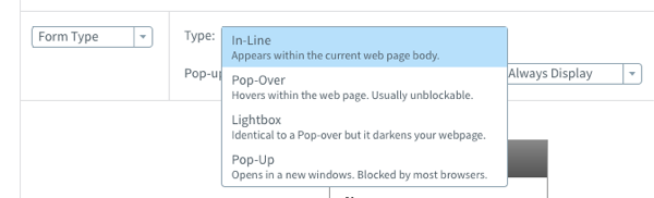 Click the Type drop-down to select a form type